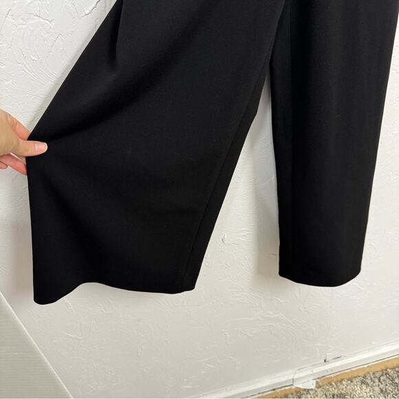 Andrew Marc Black Wide Leg Ruffled Jumpsuit Womens 4 Cropped Style - Picture 2 of 9